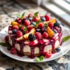 Summer Berry and Peach Cheesecake