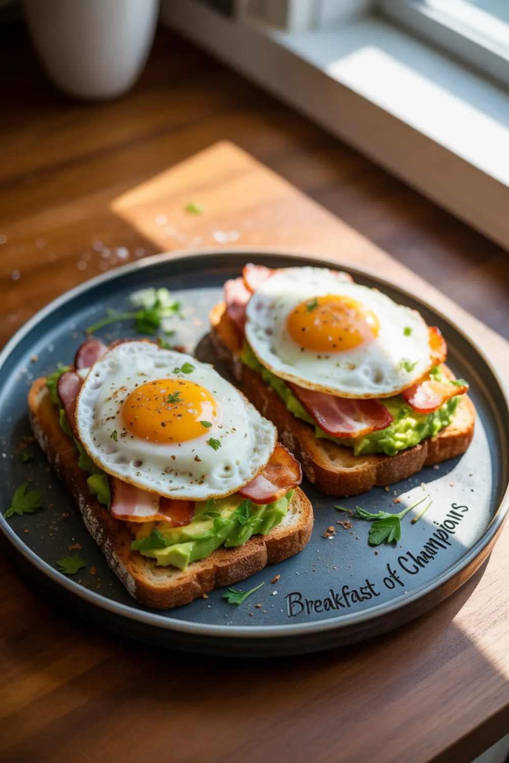 Avocado Bacon and Egg Toast