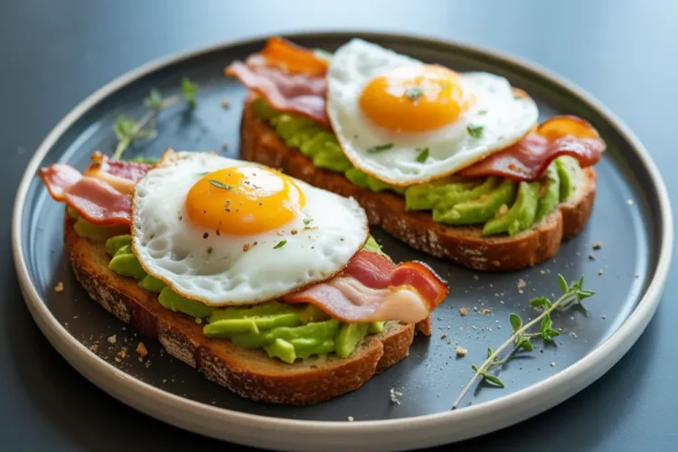Avocado Bacon and Egg Toast