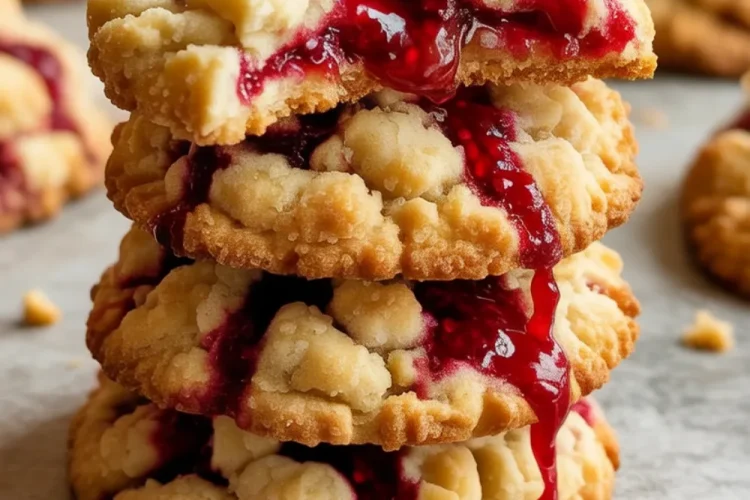 Buttery Raspberry Crumble Cookies