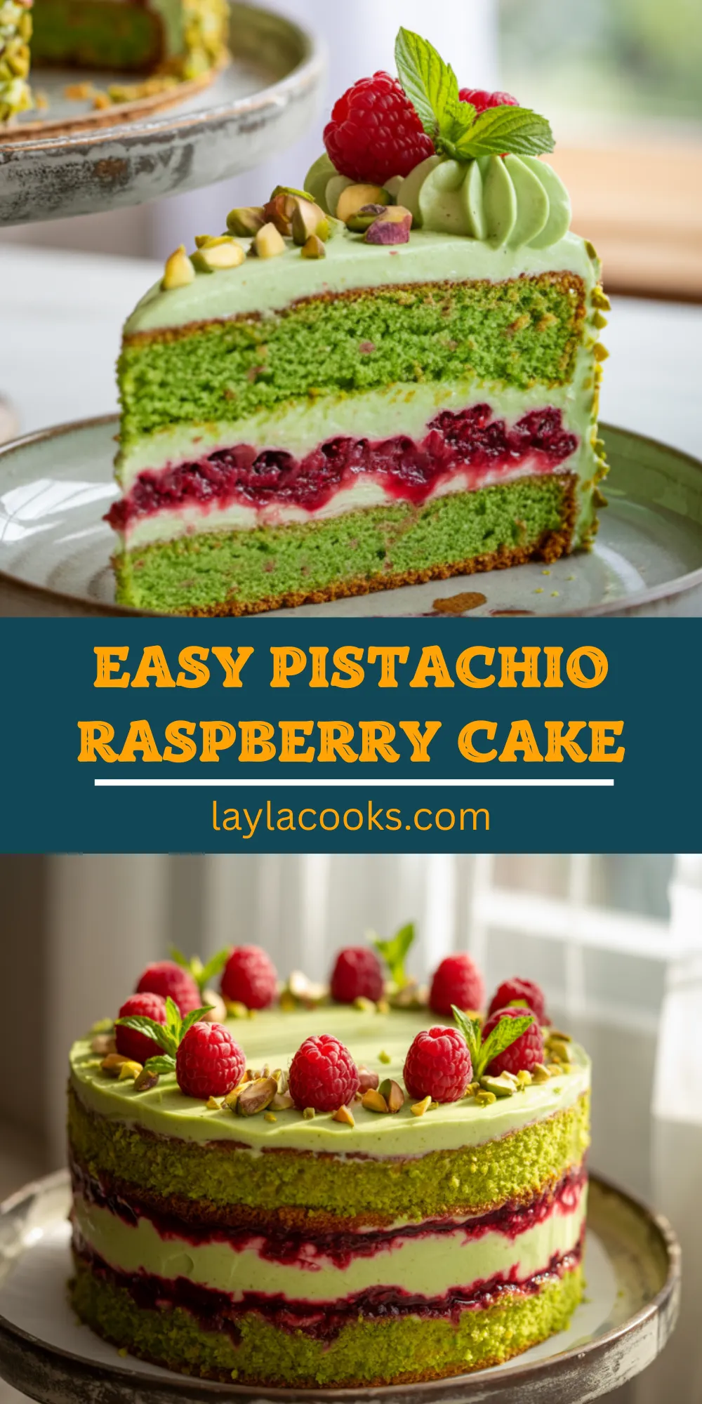 Easy Pistachio Raspberry Cake