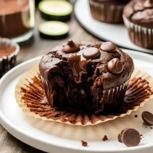 Healthy Double Chocolate Zucchini Muffins
