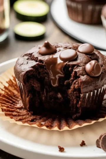 Healthy Double Chocolate Zucchini Muffins