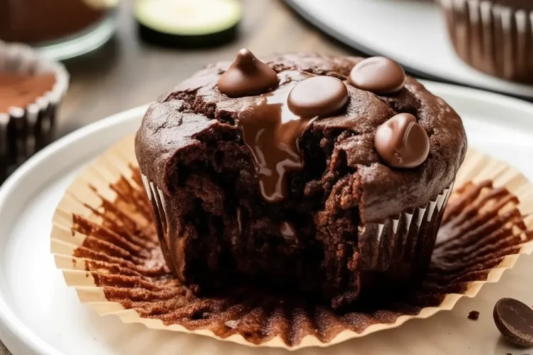Healthy Double Chocolate Zucchini Muffins