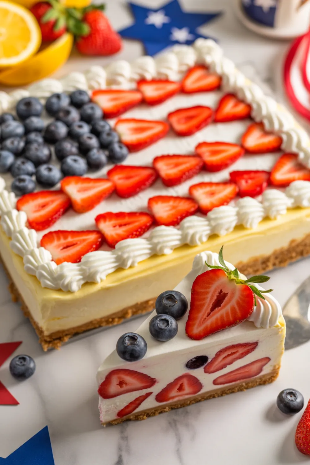 Patriotic Cheesecake Recipe for Fourth of July
