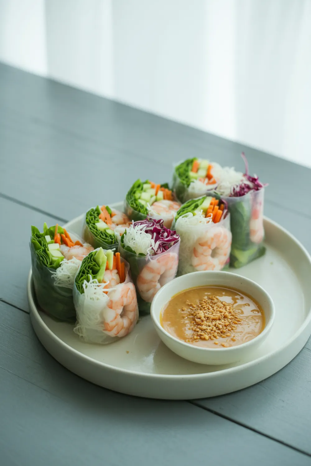 Shrimp Spring Rolls With Peanut Sauce