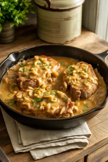 Smothered Boneless Pork Chops Recipe