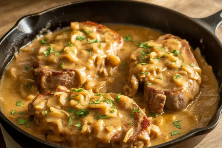 Smothered Boneless Pork Chops Recipe