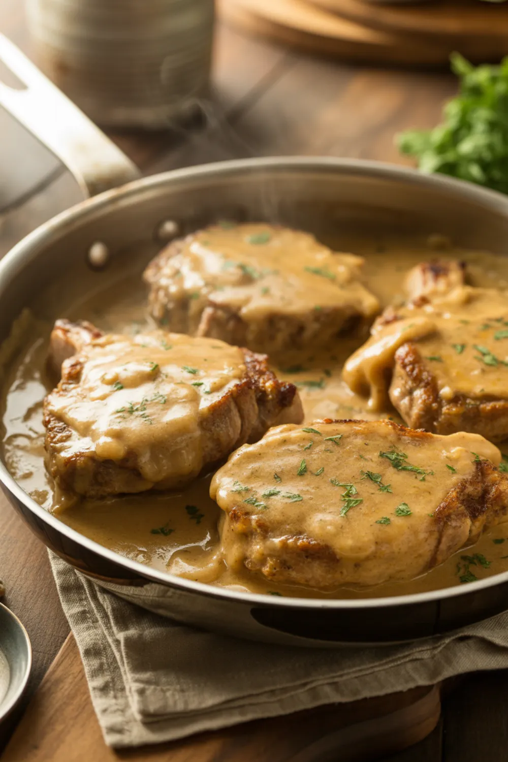 Smothered Boneless Pork Chops Recipe