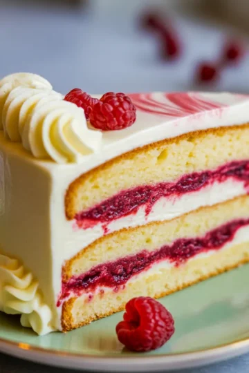 White Chocolate Raspberry Cake