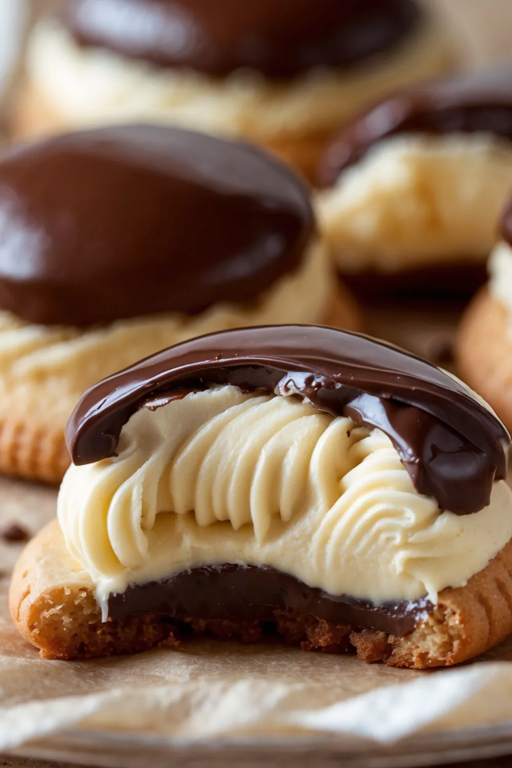 Boston Cream Pie Cookie Bites
