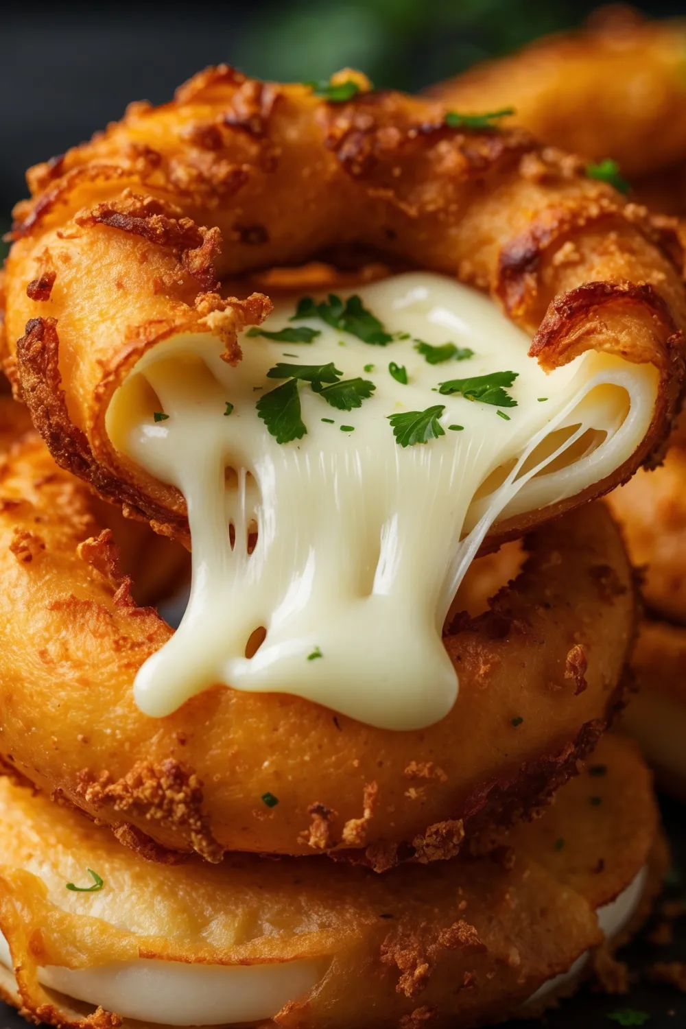 Cheesy Stuffed Mozzarella Onion Rings