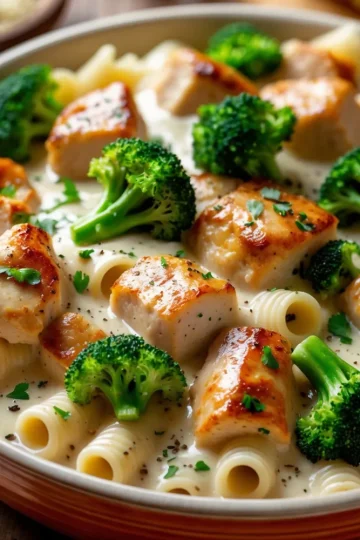 Chicken and Broccoli Baked Alfredo