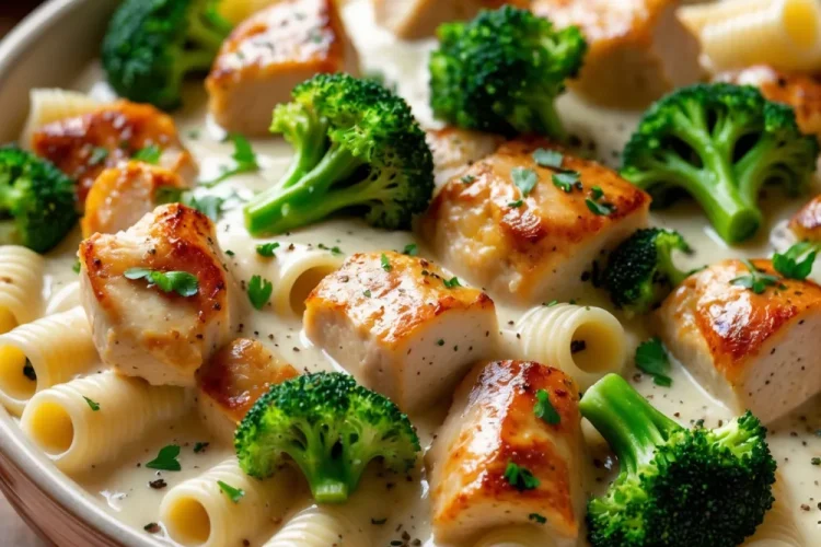 Chicken and Broccoli Baked Alfredo