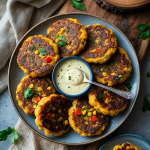 Chickpea Fritters with Veggies