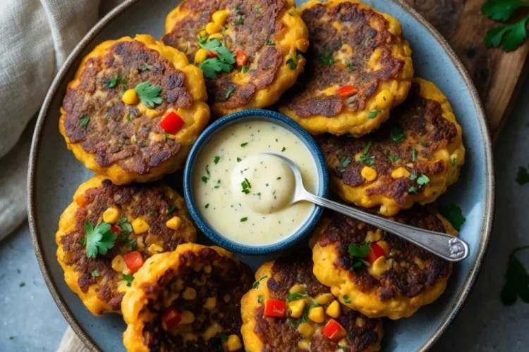 Chickpea Fritters with Veggies