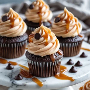 Chocolate Espresso Cupcakes with Salted Caramel Buttercream