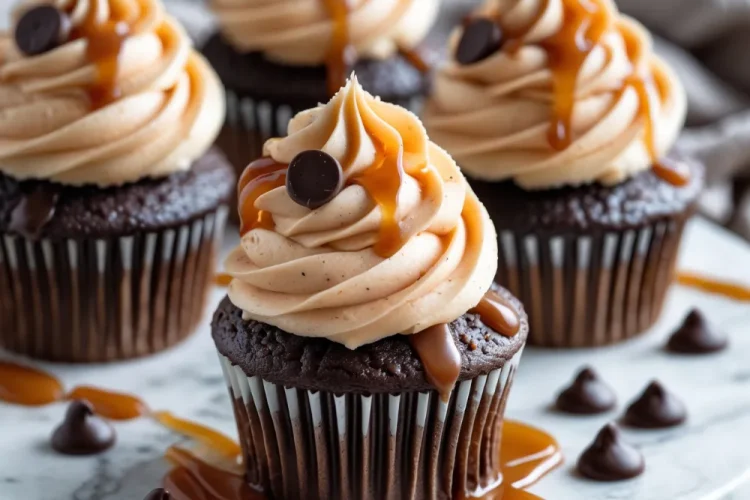 Chocolate Espresso Cupcakes with Salted Caramel Buttercream