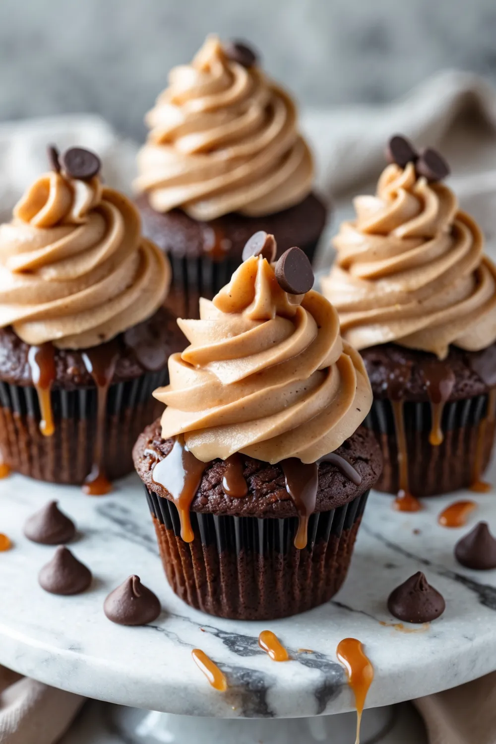 Chocolate Espresso Cupcakes with Salted Caramel Buttercream