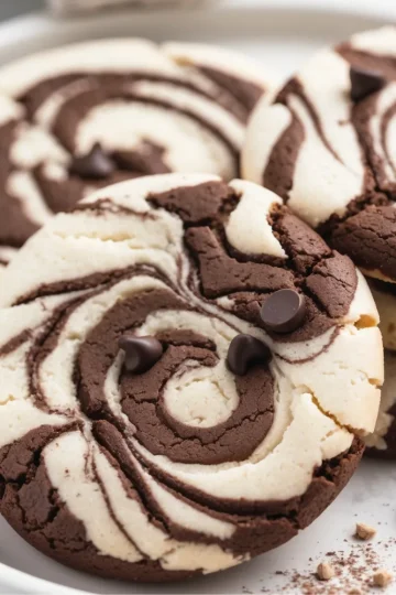 Chocolate Marshmallow Swirl Cookies