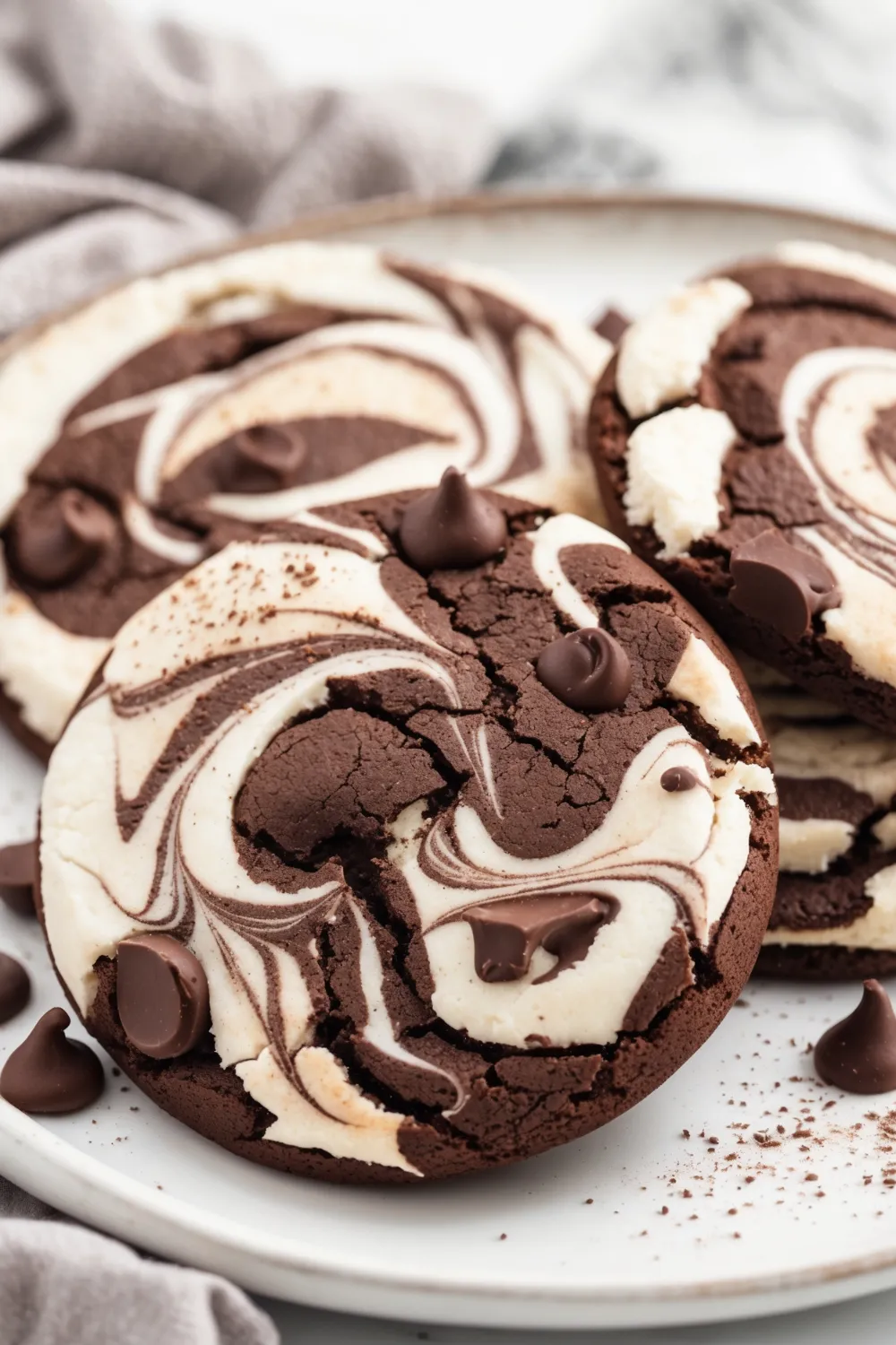 Chocolate Marshmallow Swirl Cookies