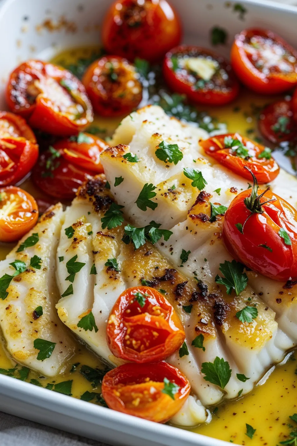 Cod with Tomato and Herb Butter