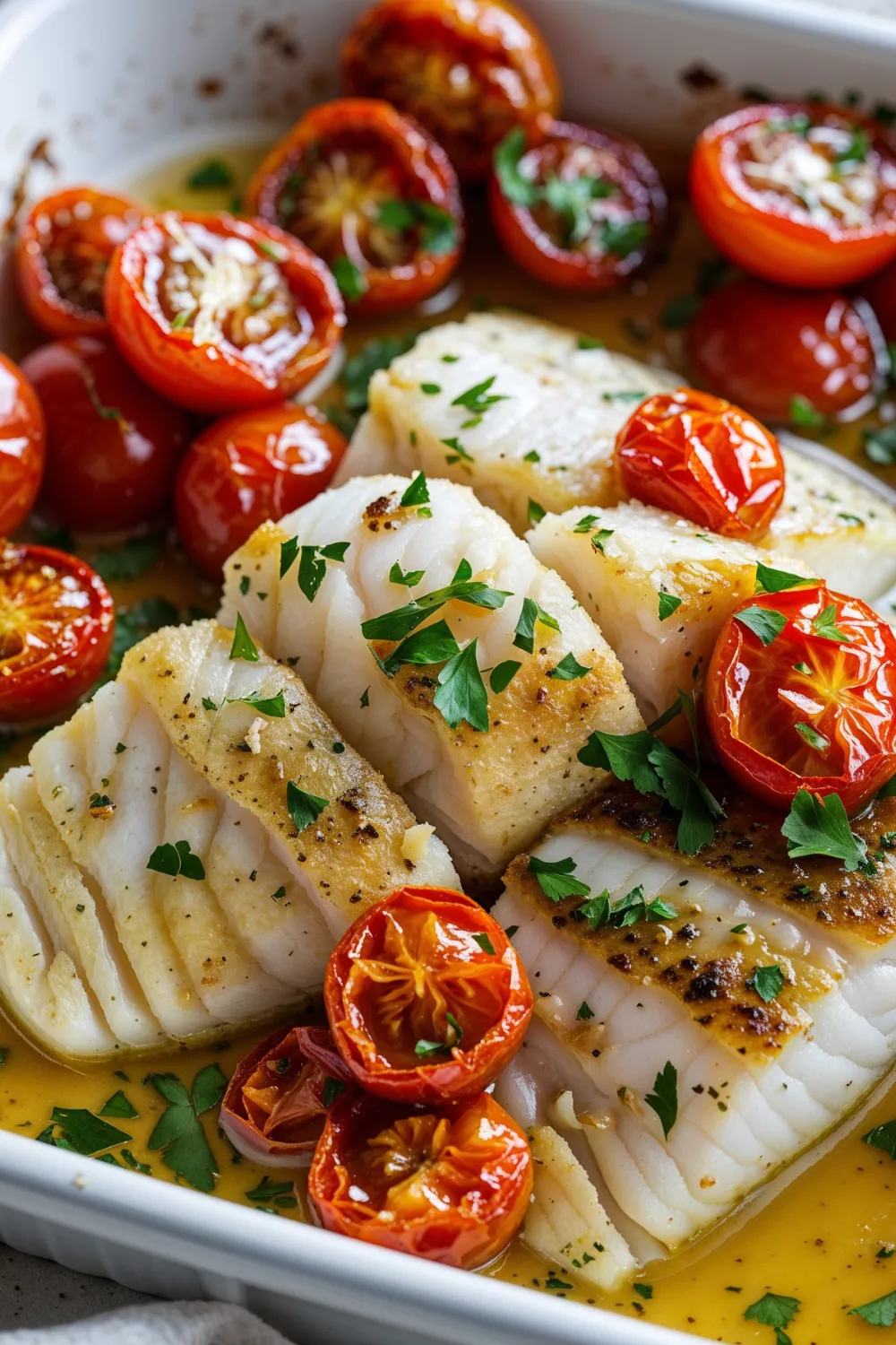 Cod with Tomato and Herb Butter