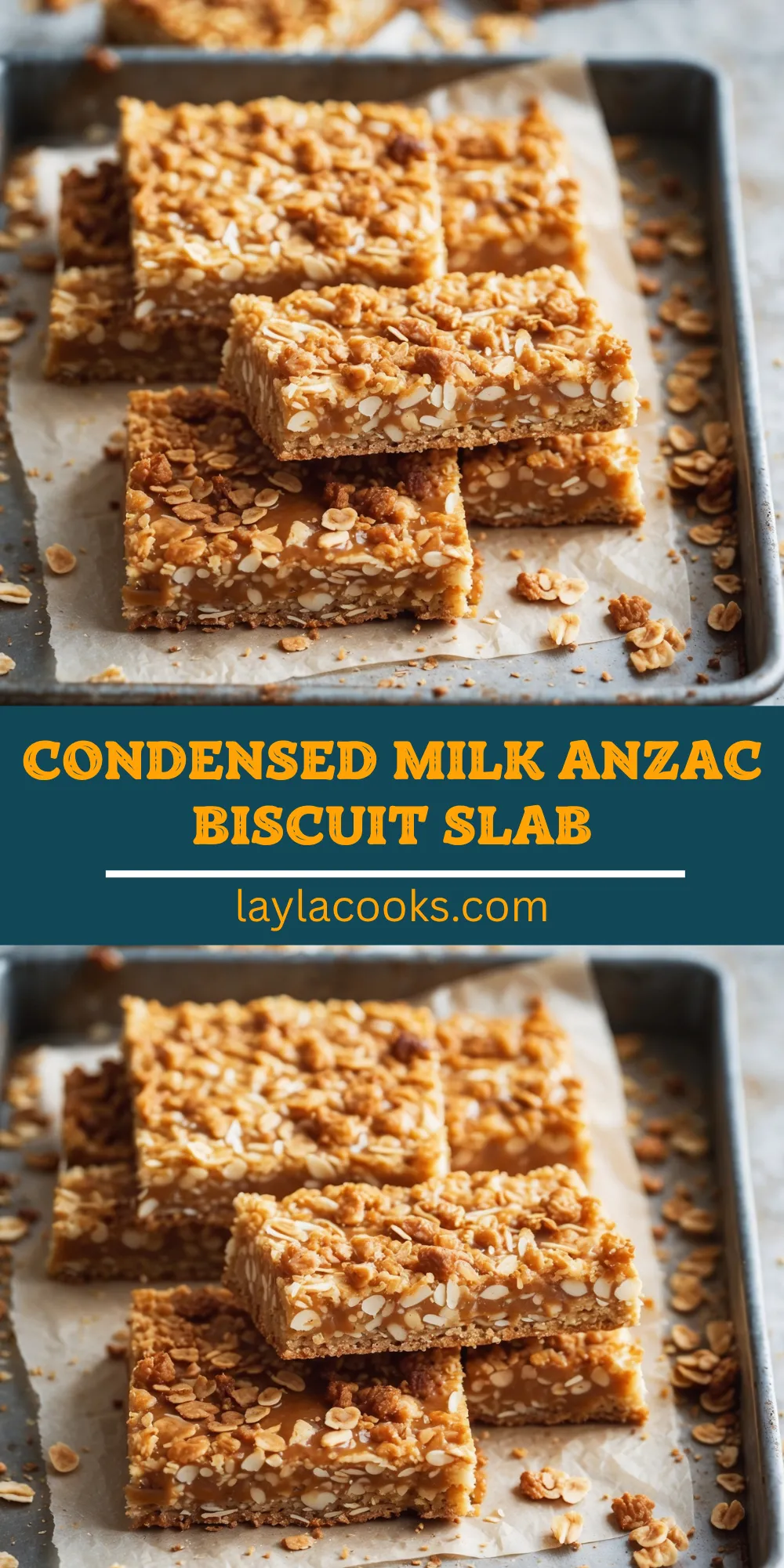 Condensed Milk ANZAC Biscuit Slab