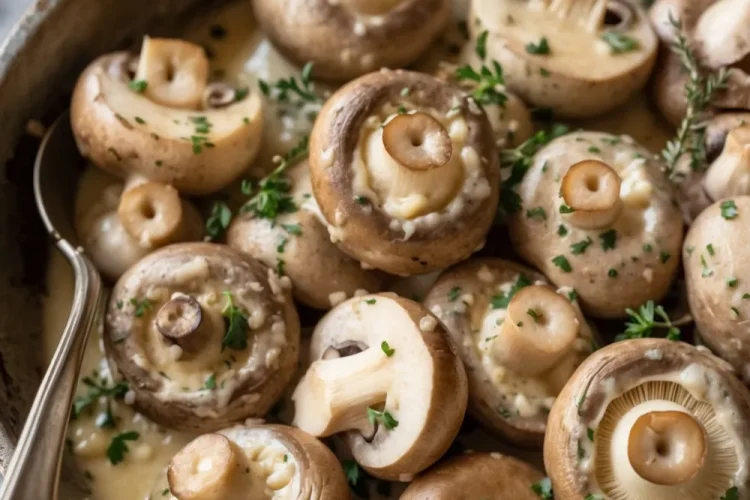 Creamy Garlic Butter Tuscan Mushrooms