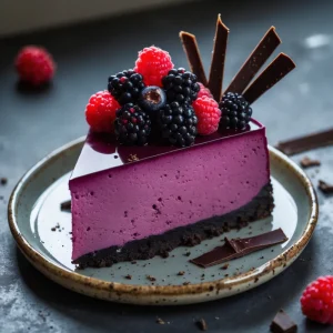 Dark Chocolate Blackberry Cheesecake