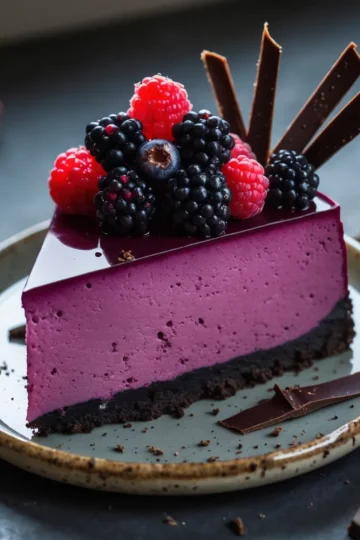 Dark Chocolate Blackberry Cheesecake