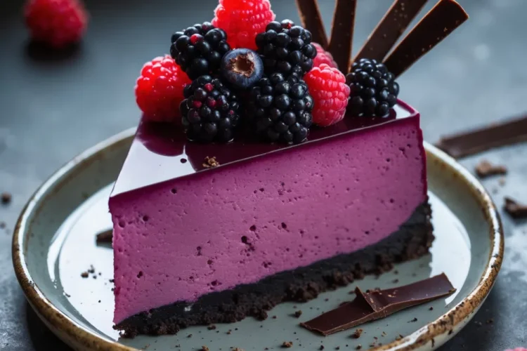 Dark Chocolate Blackberry Cheesecake