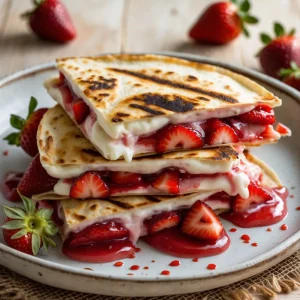 Decadent Strawberry Cheesecake Quesadillas