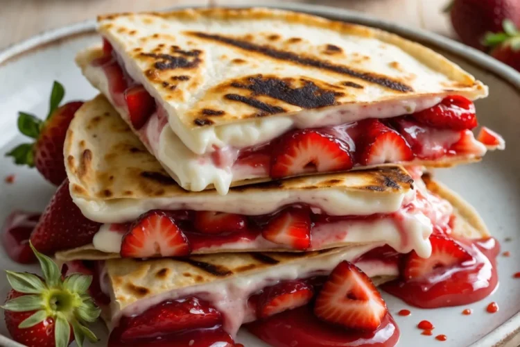 Decadent Strawberry Cheesecake Quesadillas