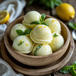 Delightful Lemon Basil Sorbet