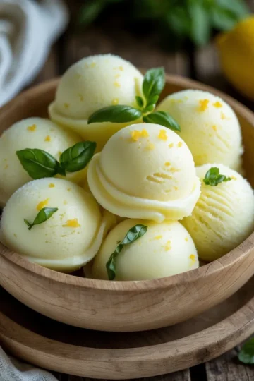 Delightful Lemon Basil Sorbet