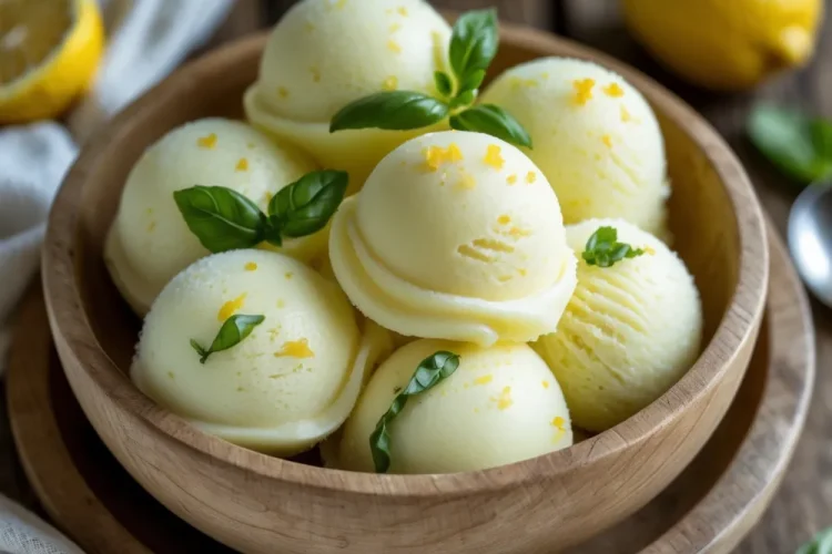 Delightful Lemon Basil Sorbet