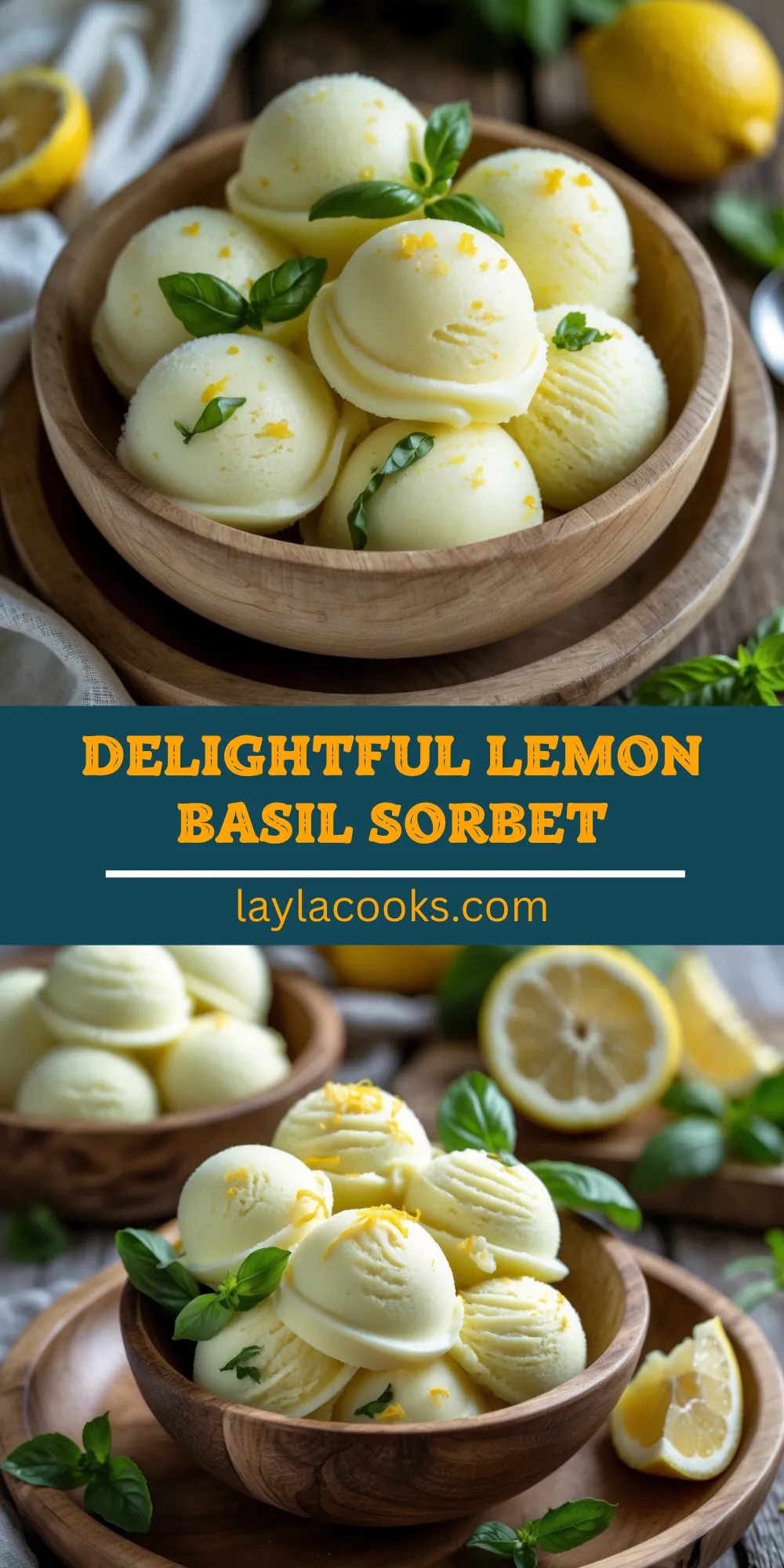 Delightful Lemon Basil Sorbet