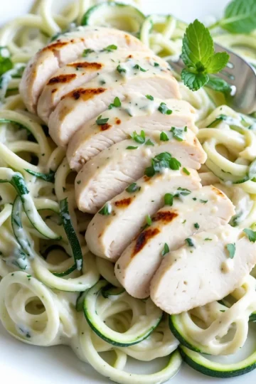 Easy Chicken and Creamy Alfredo Zoodles