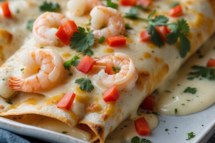 Easy Creamy Shrimp Enchiladas