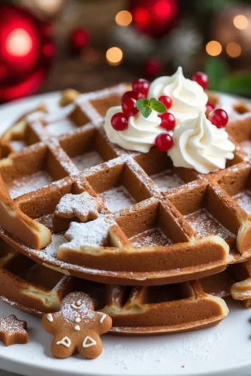 Easy Festive Gingerbread Waffles