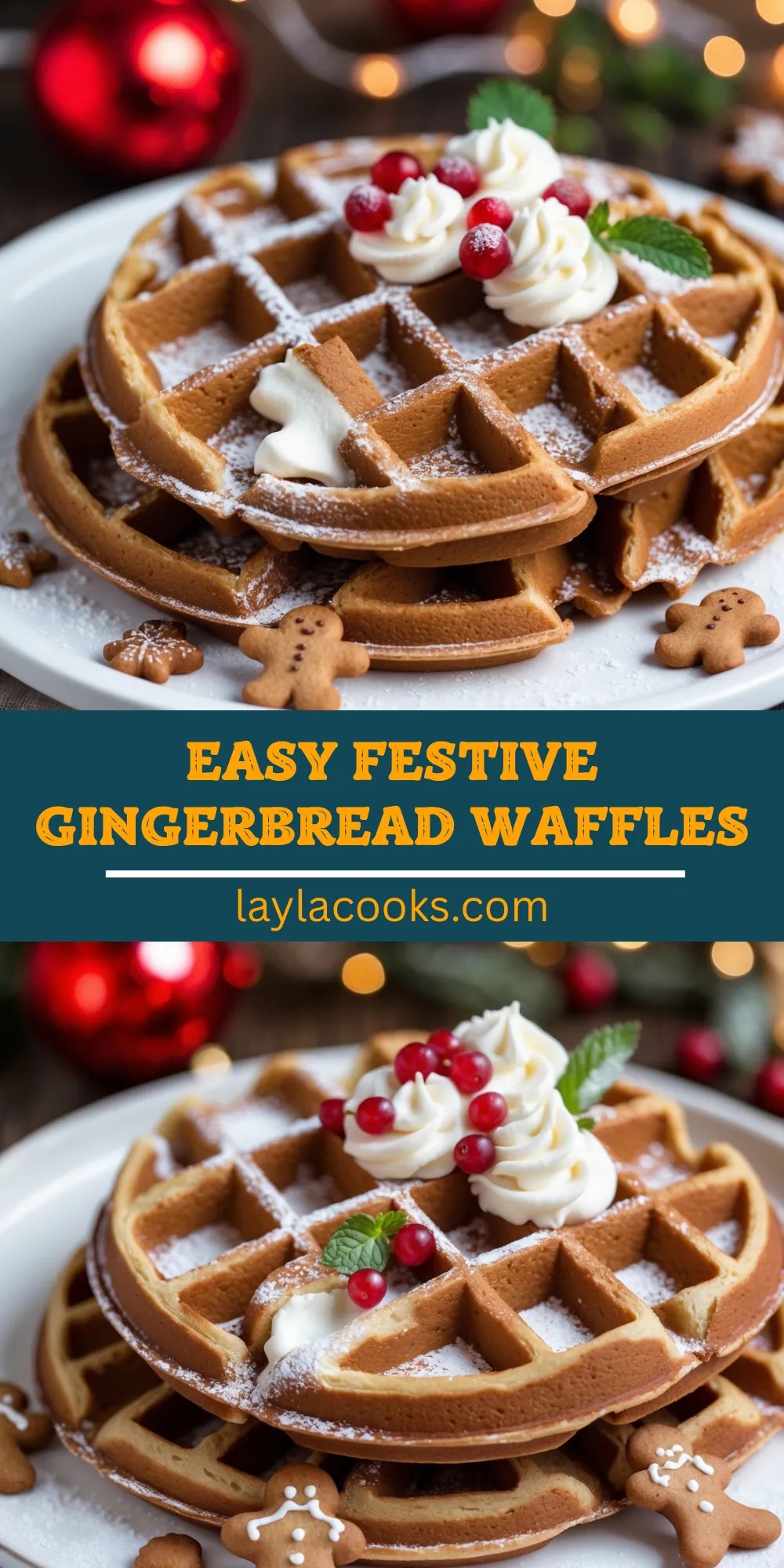 Easy Festive Gingerbread Waffles