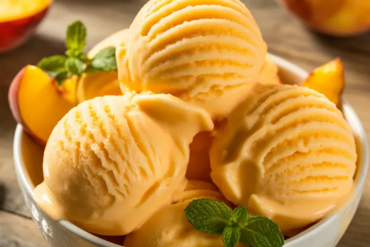 Easy Refreshing Peach Sorbet