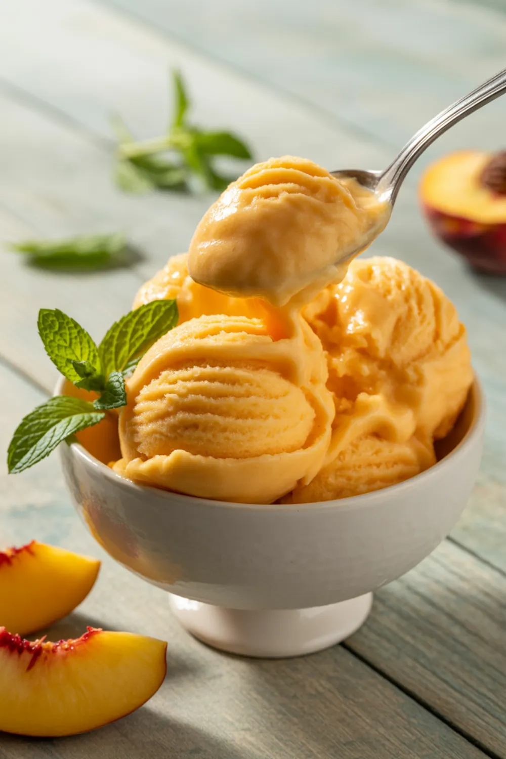 Easy Refreshing Peach Sorbet
