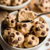 Frozen Greek Yogurt Peanut Butter Bites with Chocolate Chips