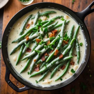 Green Beans in Creamy Parmesan Sauce