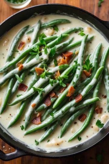 Green Beans in Creamy Parmesan Sauce