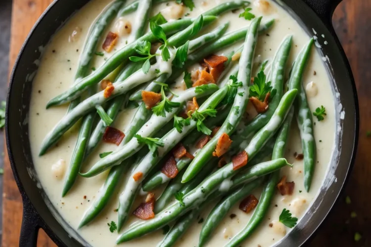 Green Beans in Creamy Parmesan Sauce