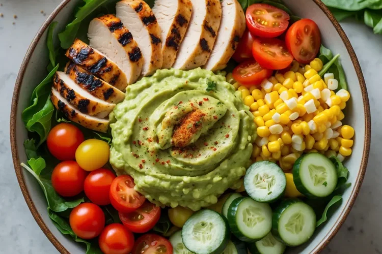 Grilled Chicken Power Bowl with Guacamole & Veggies