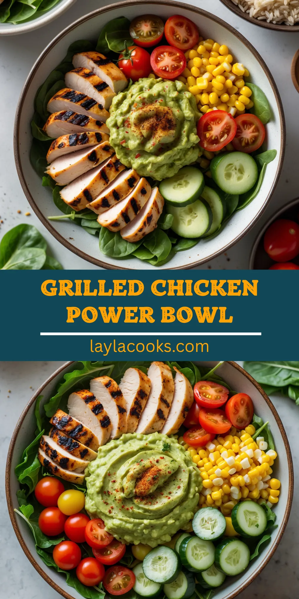 Grilled Chicken Power Bowl with Guacamole & Veggies